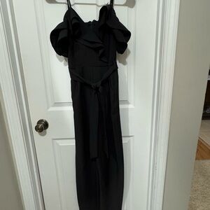 Elegant Black Ruffle Jumpsuit